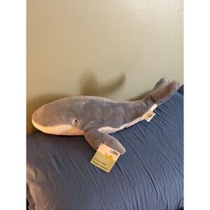 New Tag If You Want to see a Whale Plush Gray Stuffed Animal Toy